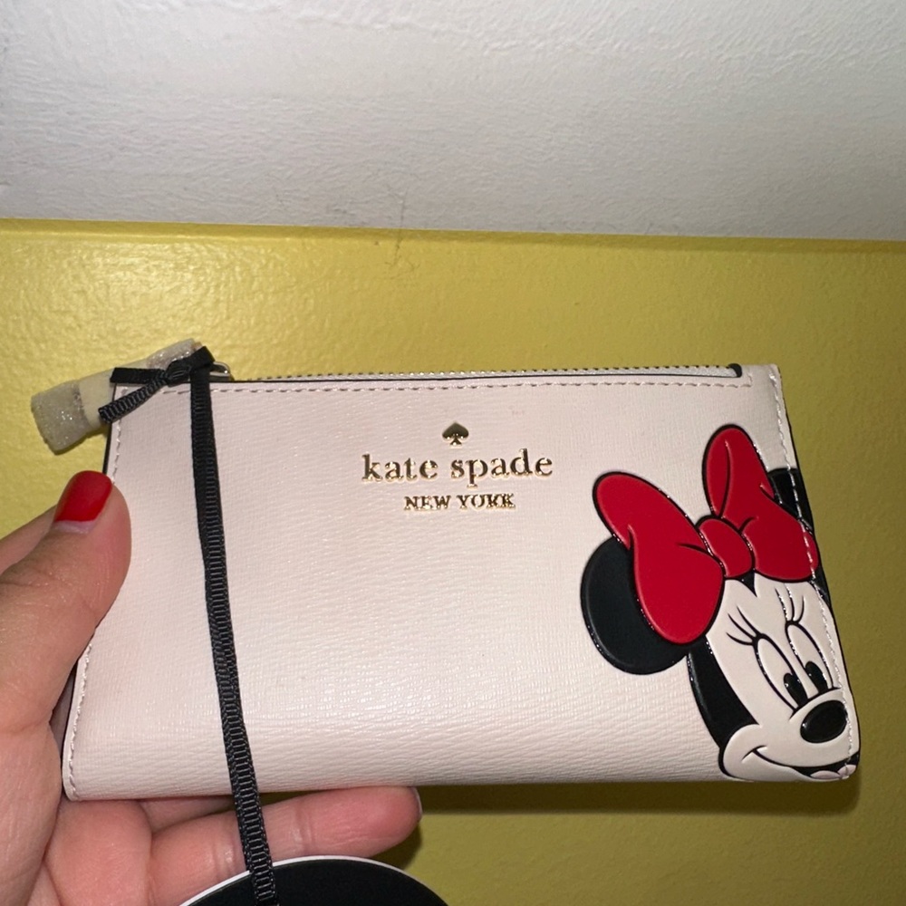 Kate Spade Small Slim Bifold Wallet Disney Minnie Mouse
